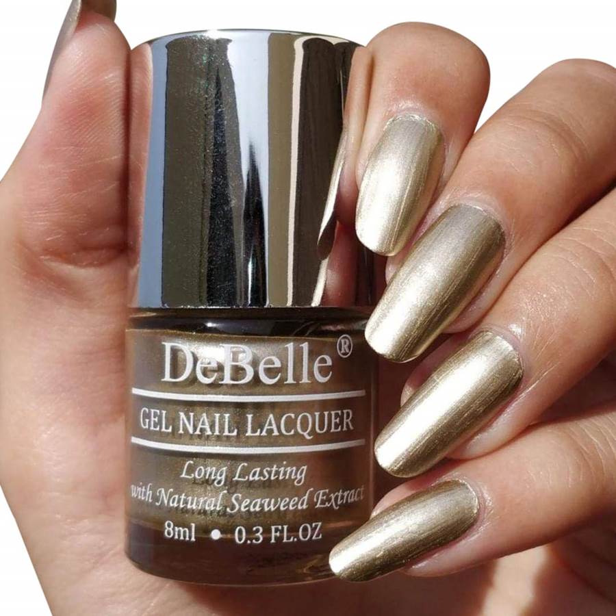 DeBelle Gel Nail Lacquer Chrome Gold nail polish for velentine