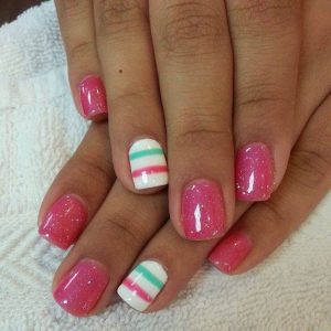 simple pink nail art