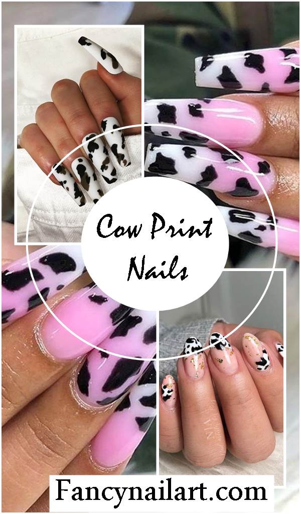 Cow Print Nails Design