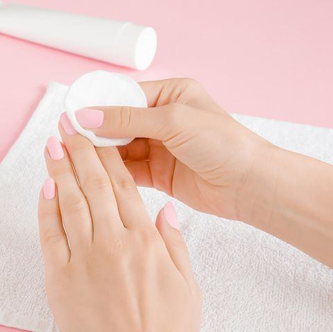 Step1: Clean your nail with the remover.