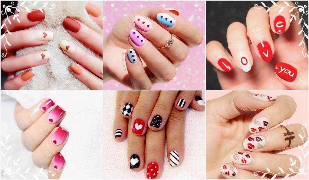 Easy And Simple Valentine's Day Nail Art design Ideas For Short Nails