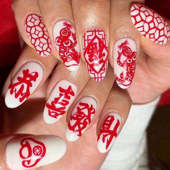 chinese lunar new year nail art 2021 pictures