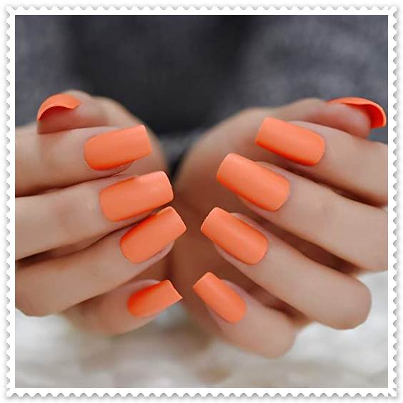 orange color nails designs 2021- fancynailart.com