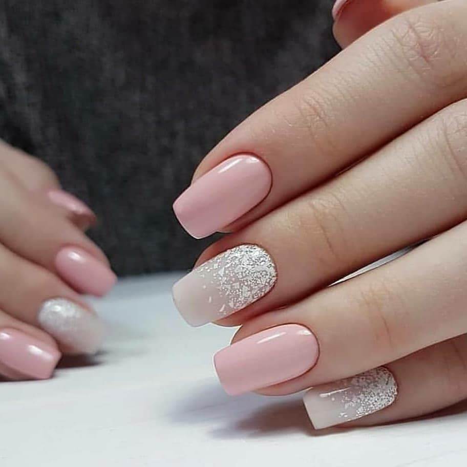 pink nail art design for short nails fancynailart