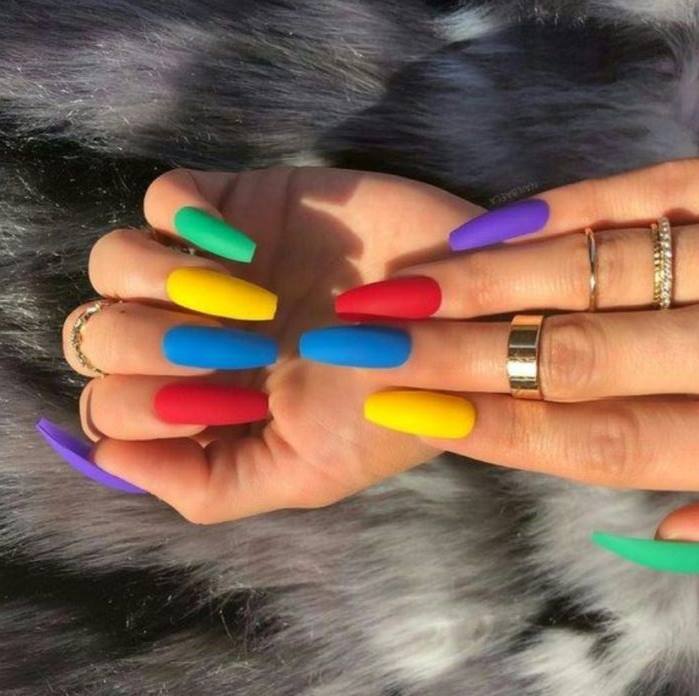 summercolor nail art designs colorfull shade nail polish fancy nail art