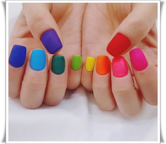 simple colorful nails ideas for summer rainbowssss