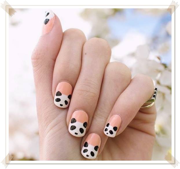 brown bearpanda nailart fancy nail art