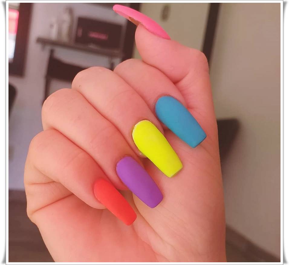 colorful nails ideas coffin nails