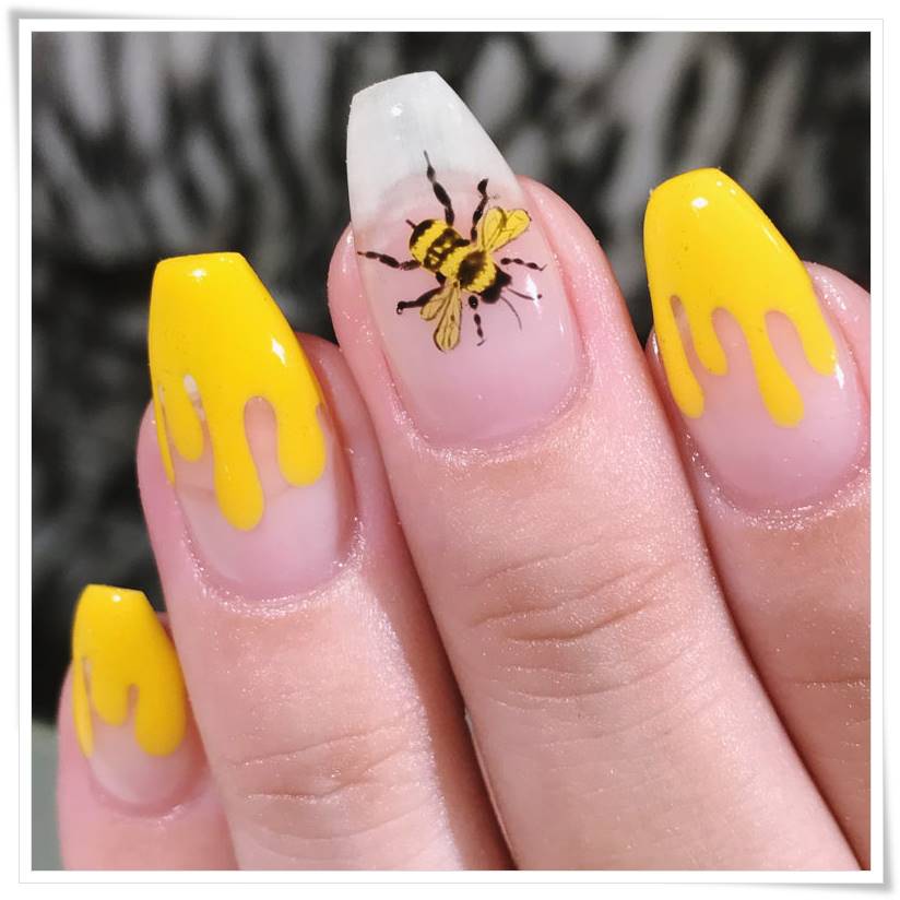 cute nail yellow shades