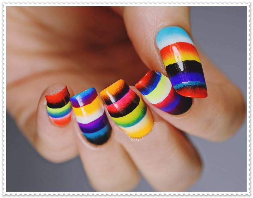 colorful liner nails designs instagram