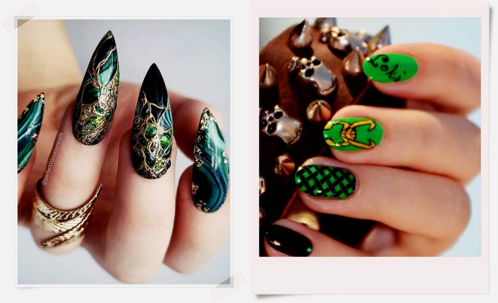 Loki Inspired Nails Ideas – Loki Nail Art Design Pictures