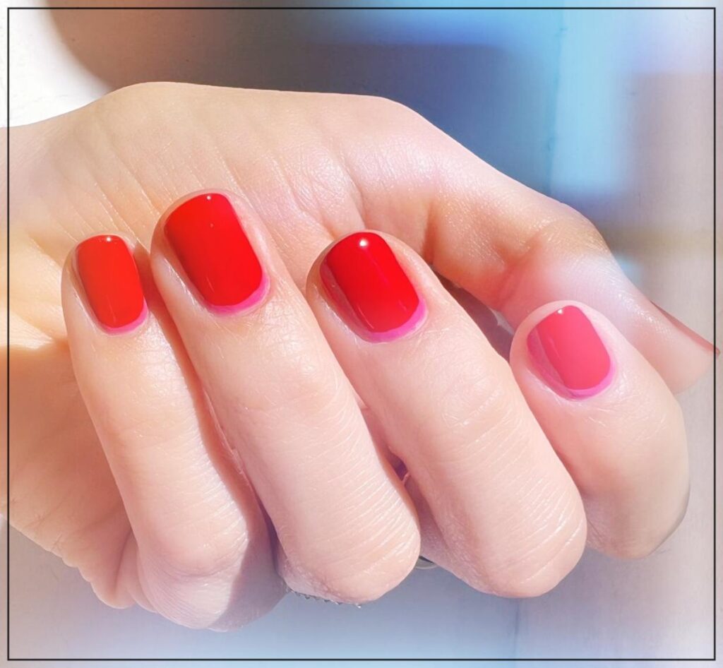 red simple nail polish for valentines day