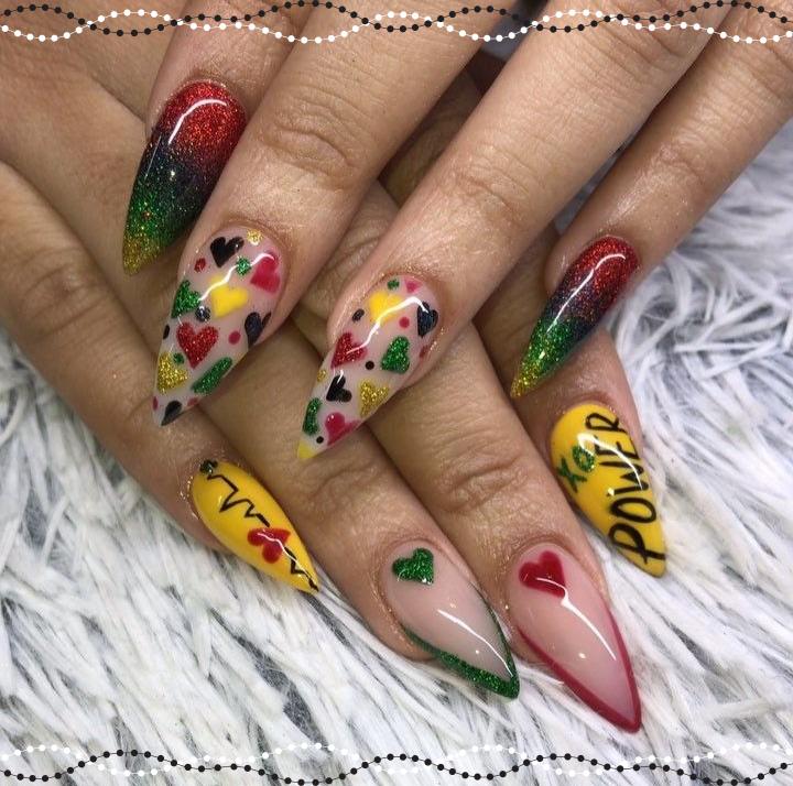 black history month nails picture