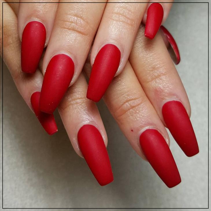 simple mattess redss nail art designs pictures