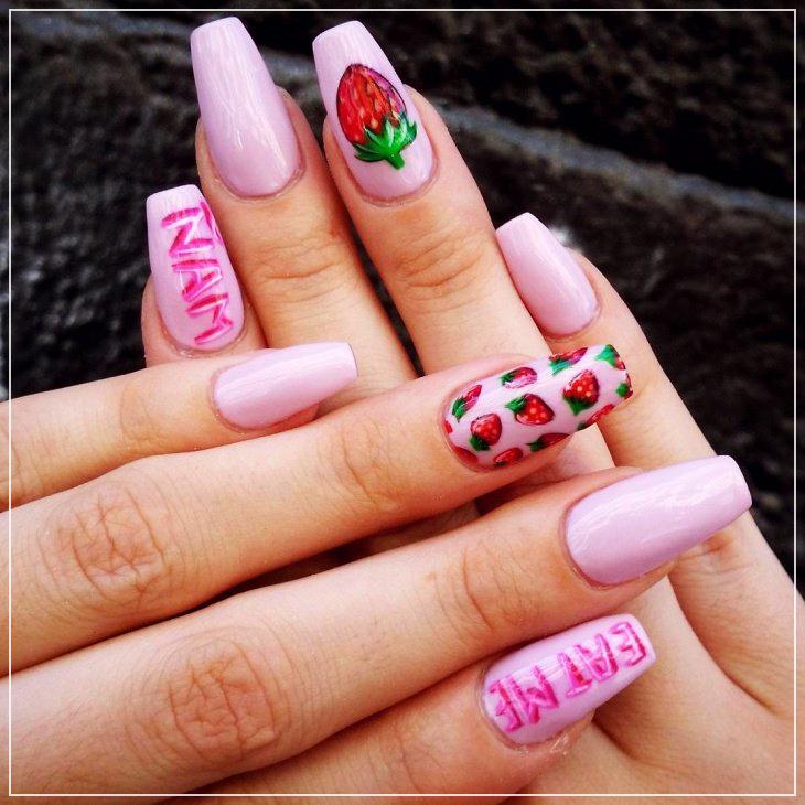 Strawberry nail art design pictures