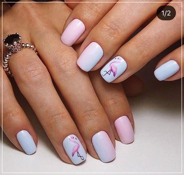 simple Flamingo Nails Ideas Pictures