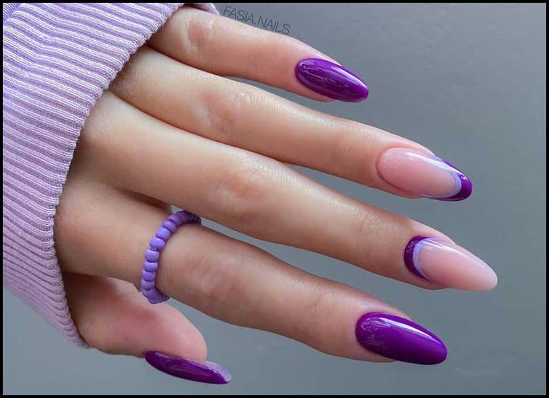 blue and purple nail art design ideas pictures