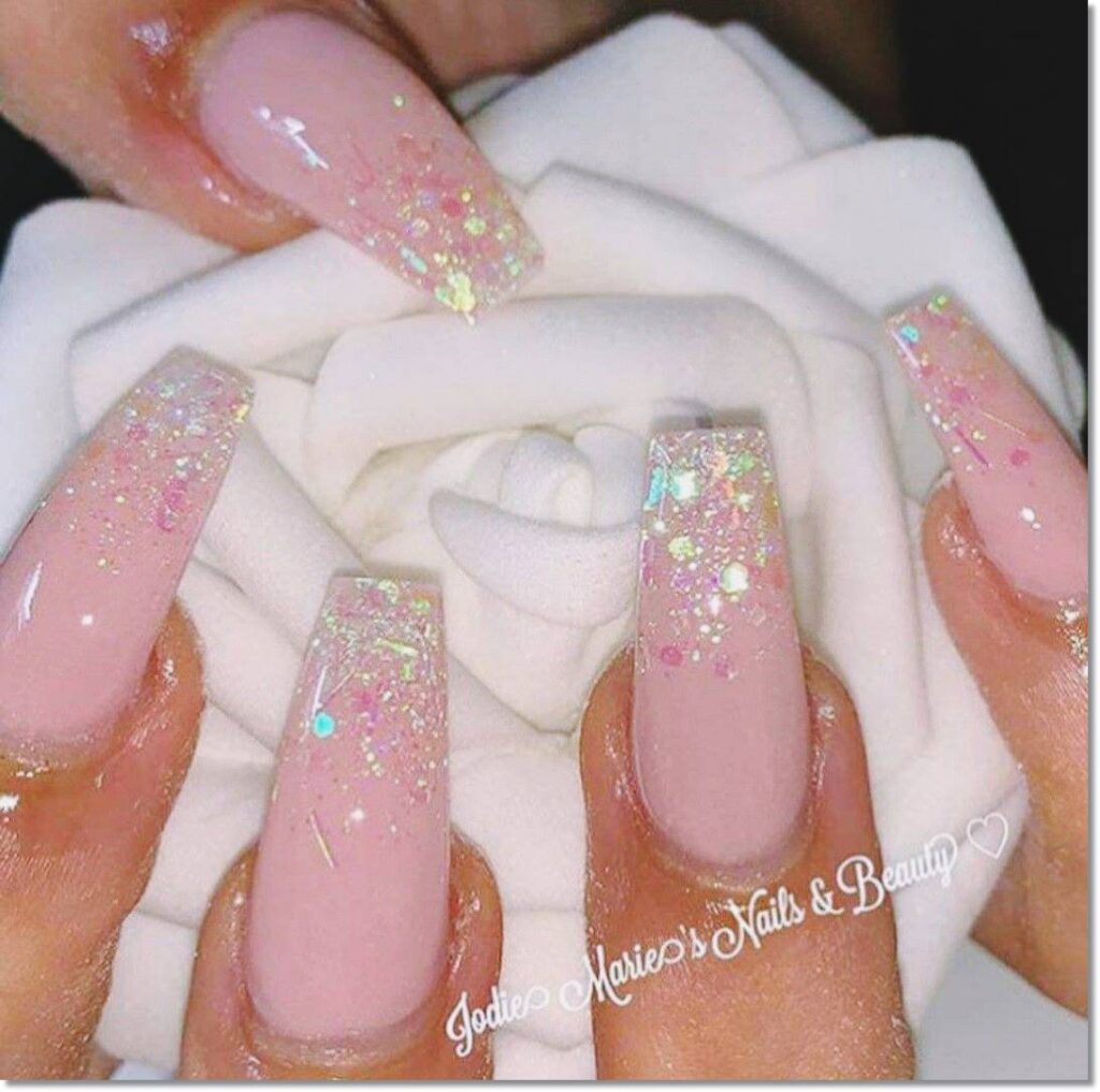 soft pink nail art