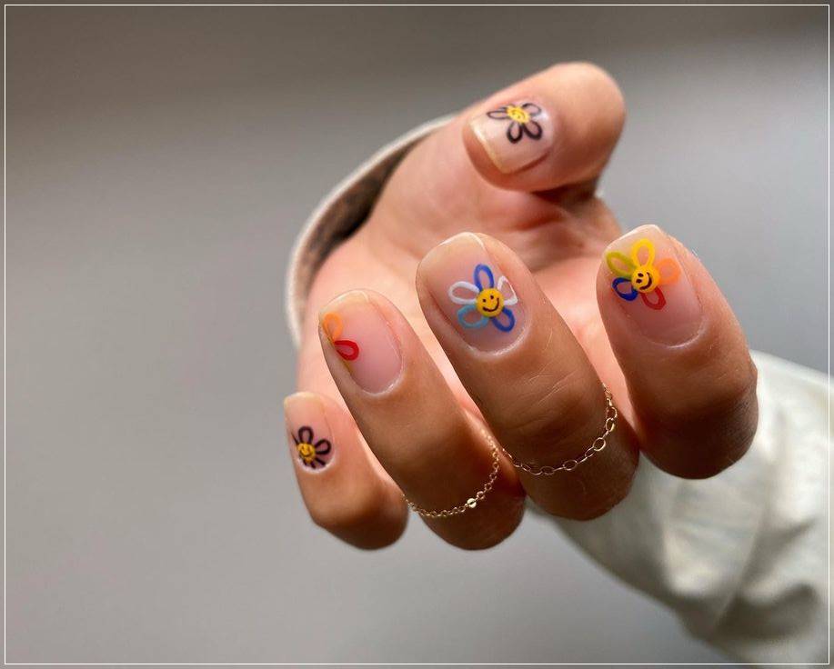 hawaii mood inspire cute smiley face nail art design ideas