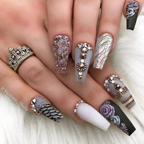 900+ Best Nail designs with stones ideas