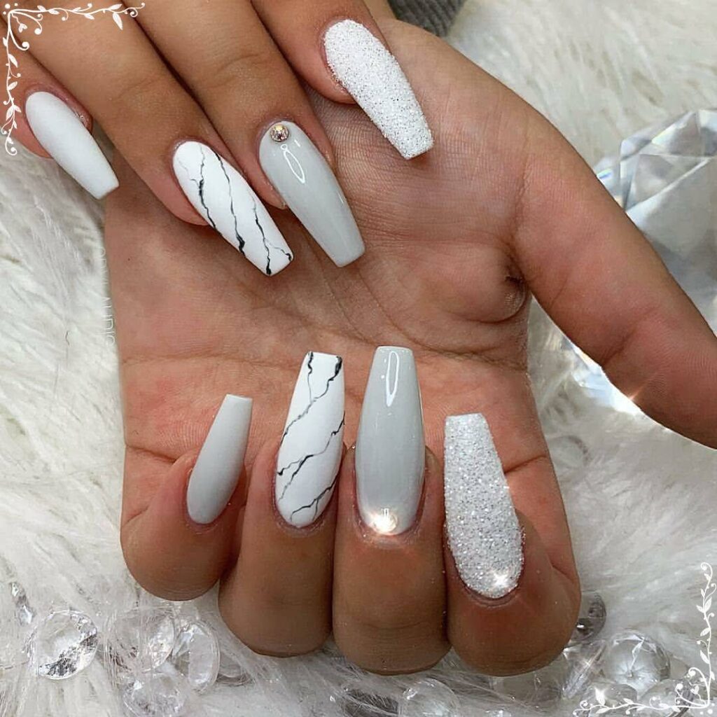 marble coffin nails ideas