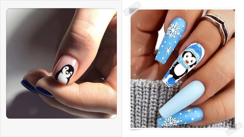 Penguin Simple Nail Art Ideas Picture - Penguin Step-By-Step Tutorial