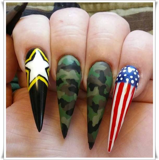 coffin veterans day nail art designs