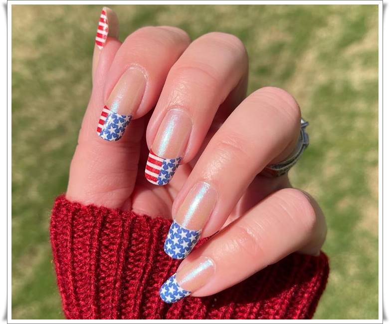 flag nail art america