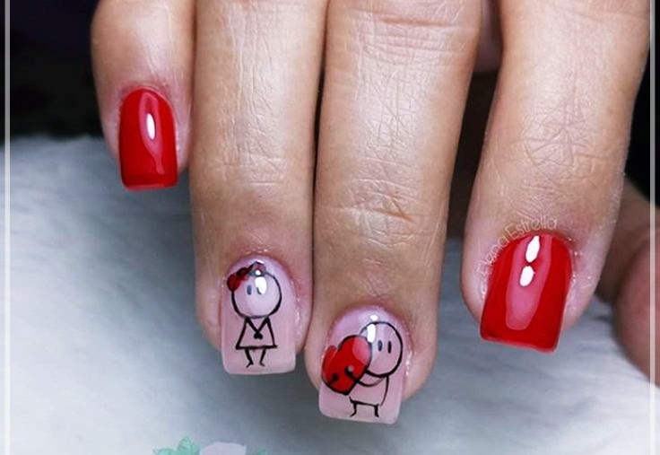 cute couple nail art design ideas - Propose day