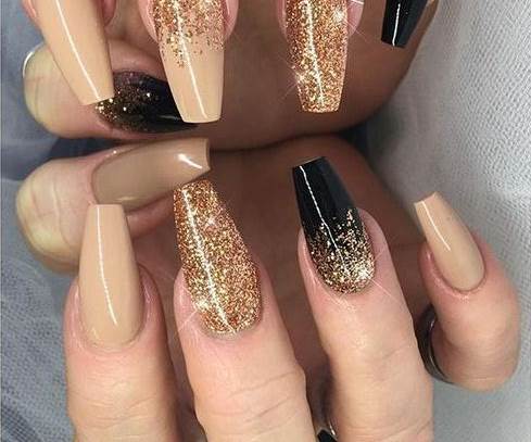 Golden Nail Art Designs & Ideas - Golden Nails - Fancy Nail Art