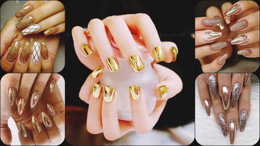 Golden Nail Art Designs & Ideas - Golden Nails 