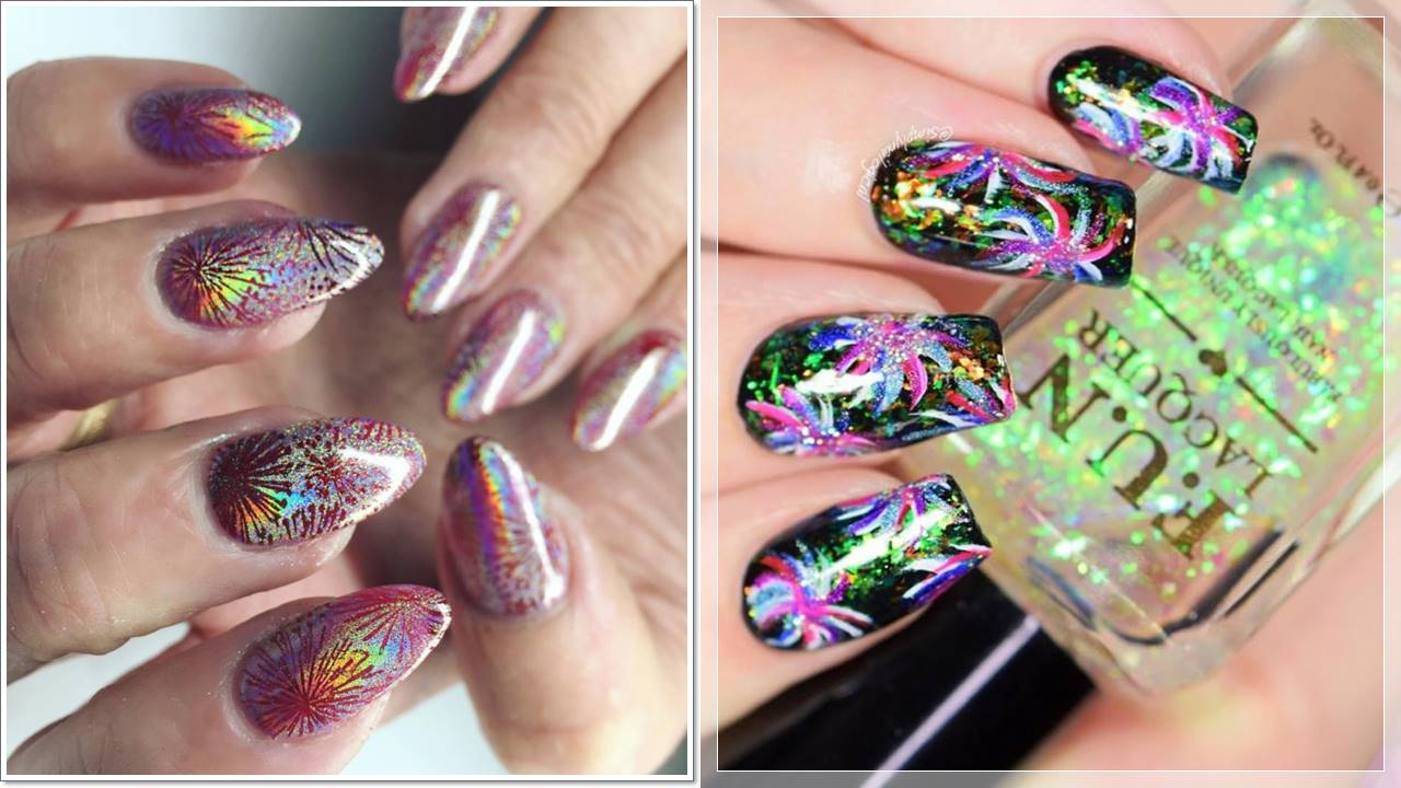 25 Amazing Firework Nail Art Designs - Firework Nail Art