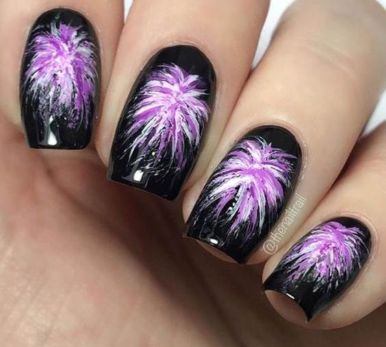 25 Amazing Firework Nail Art Designs Firework Nail Art