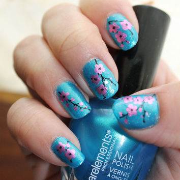 Cherry Blossom Nails Art Design Ideas Pictures - Cherry Blossom Nails