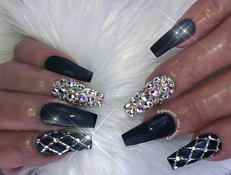 Coffin New Year Nails Art Designs Idea - New Year Eve Nails To Try 2023