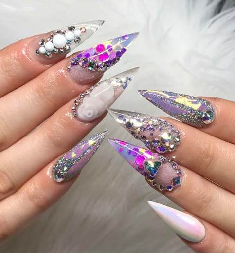 Coffin New Year Nails Art Designs Idea - New Year Eve Nails To Try 2023