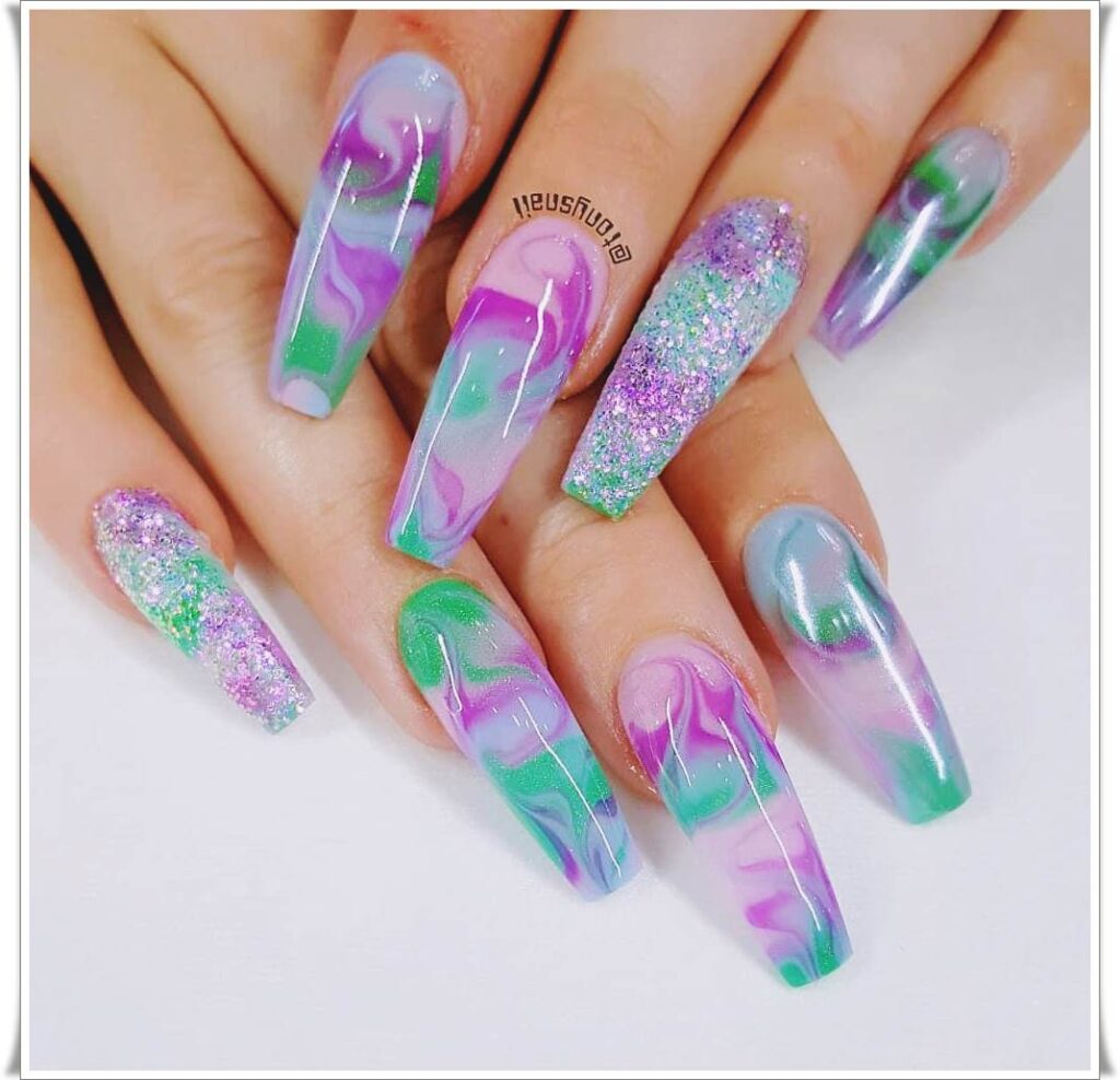 trendy nail art marble design for this year