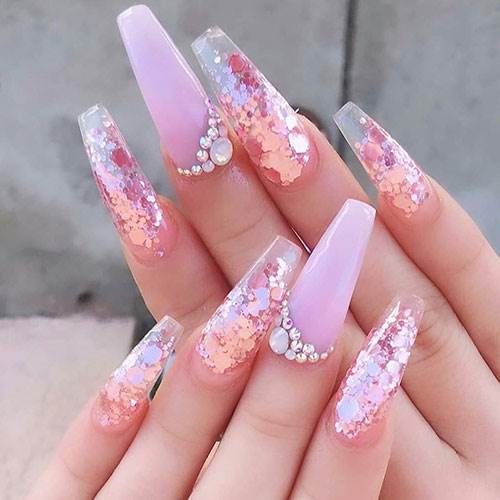 beautiful long nail art dseign trending 2021