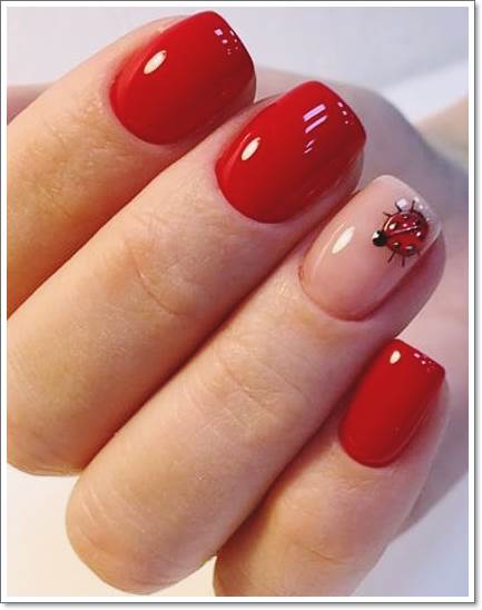 lady bug nail art designs