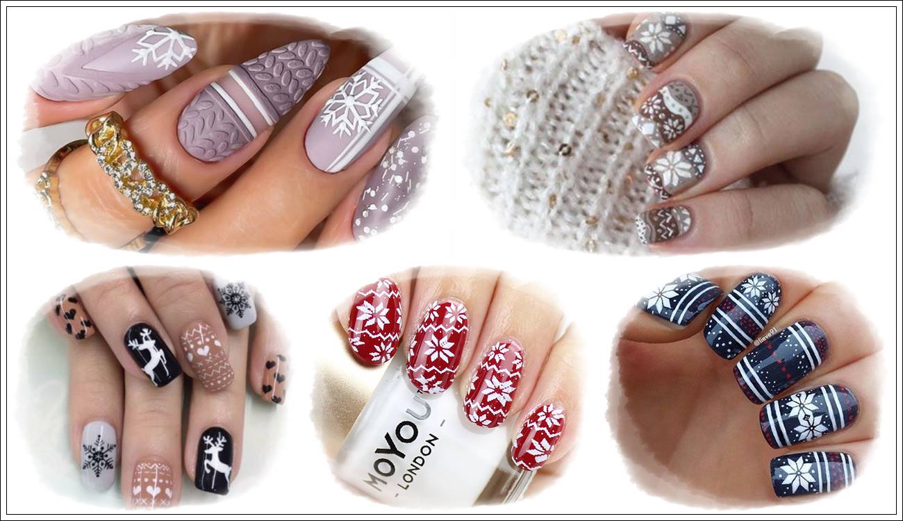 Ugly Sweater Nail Art Designs & Ideas Pictures