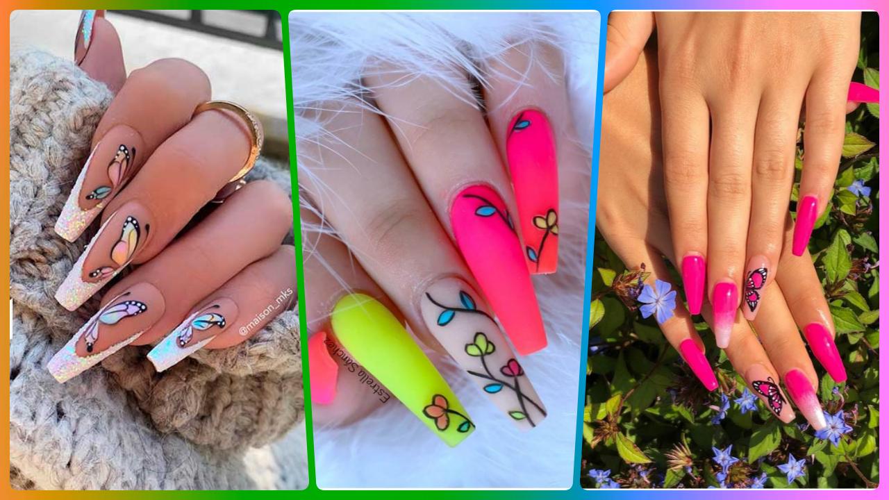 Coffin Summer Nail Art Ideas & Designs Pictures - fancynailart.com