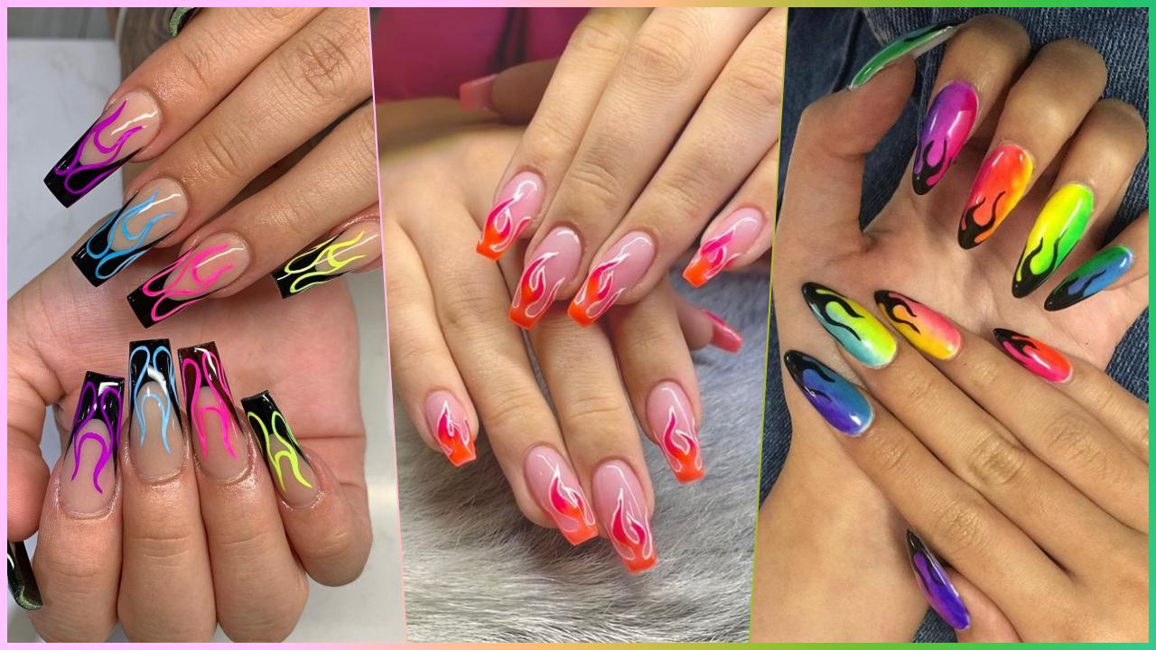 Flame Nail Art Design Ideas Pictures - Flame Nails 2022