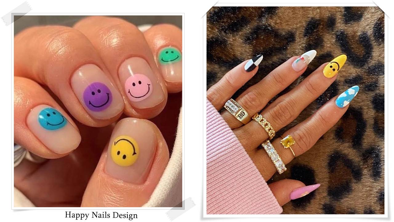 Happy Nails Design & Ideas Pictures - Smiley Face Nail Art