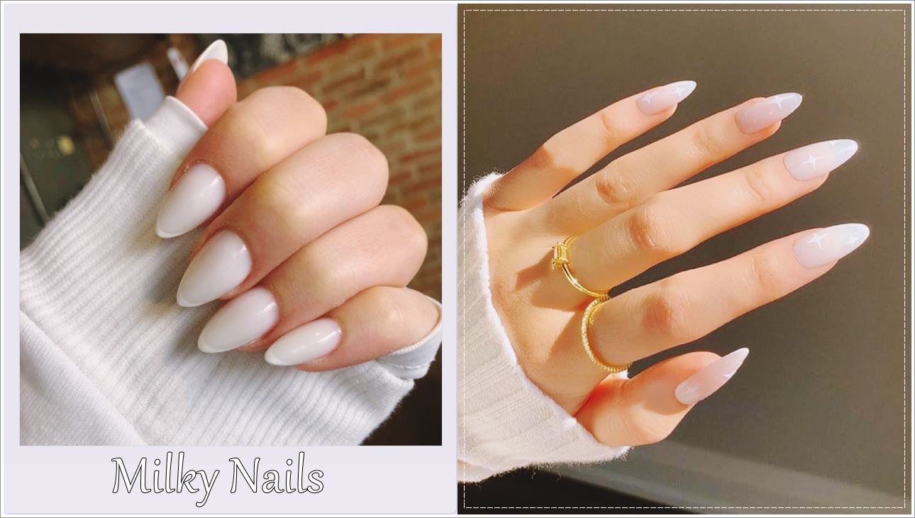 Milky White Nail Designs & Ideas Image Gallery