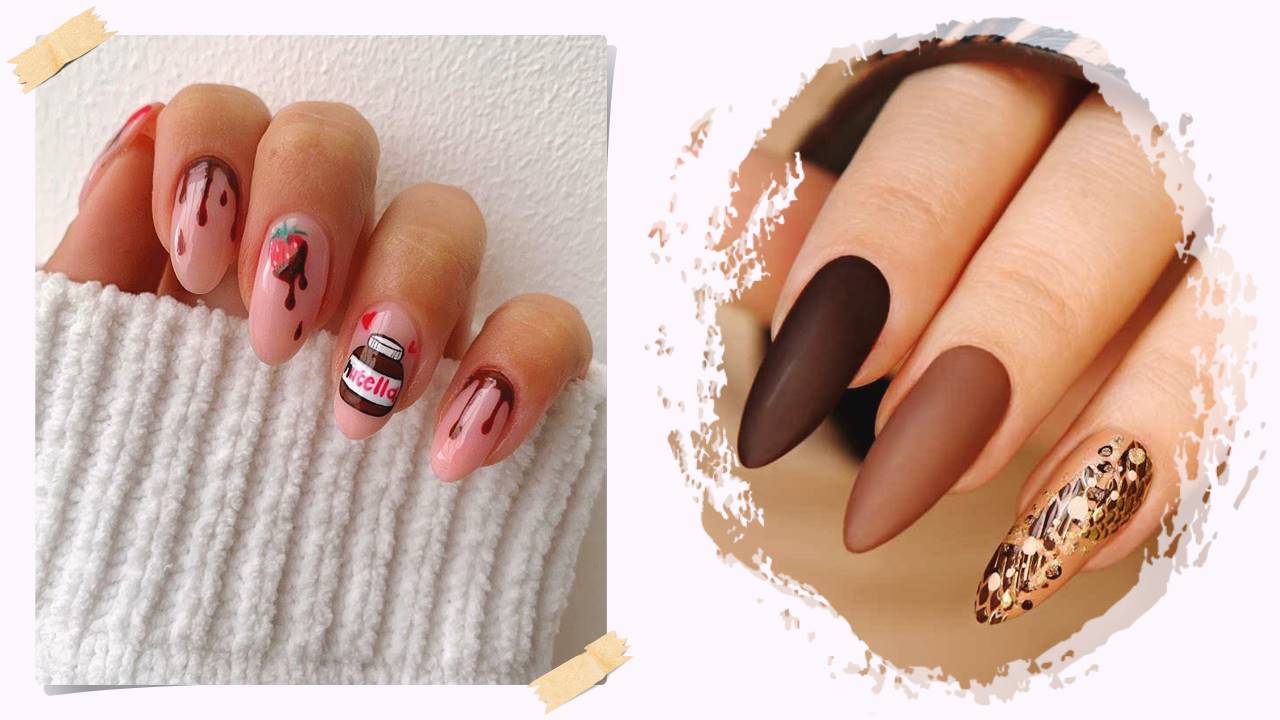 Chocolate Day Inspired Valentine Day Nails Pictures