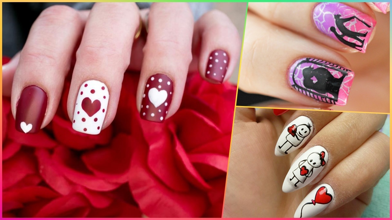 Propose Day Inspired Nails Design – Valentine Day Nails Pictures - fancynailart.com