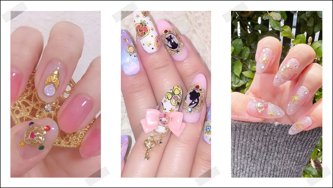 Sailor Moon Inspired Nail Art Idea Pictures